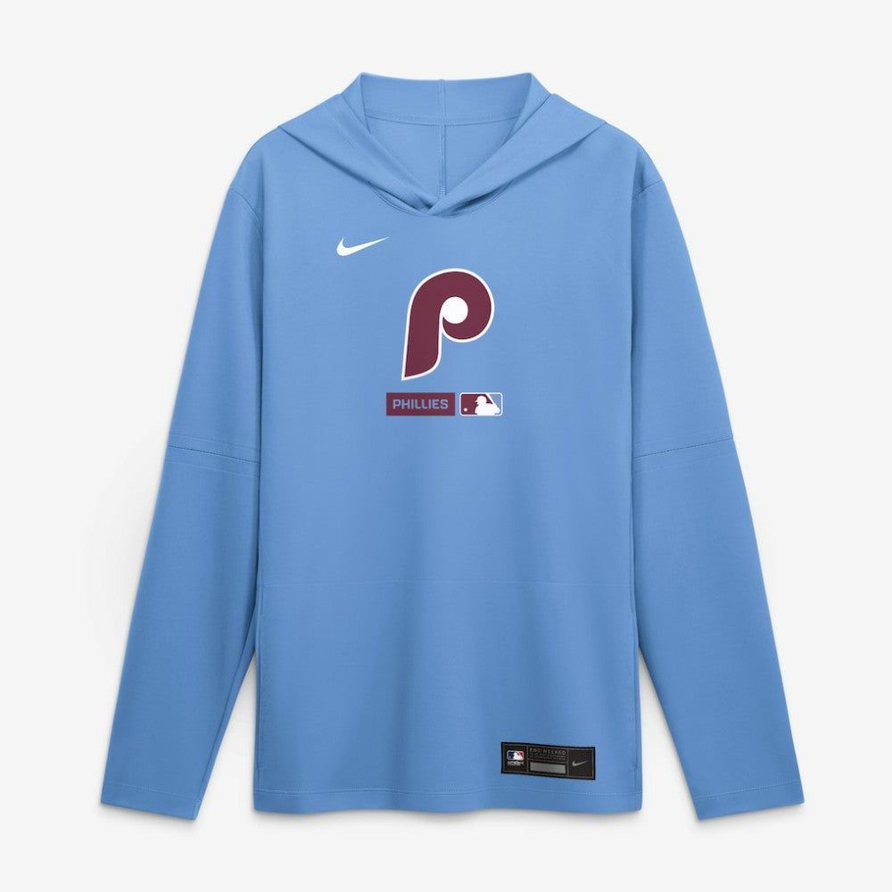 Philadelphia Phillies Authentic Collection Dri-FIT Long Sleeve Hooded T-Shirt Light Blue