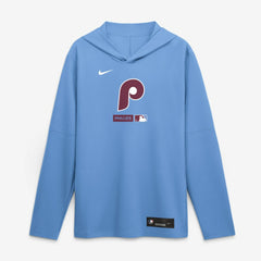 Philadelphia Phillies Authentic Collection Dri-FIT Long Sleeve Hooded T-Shirt Light Blue