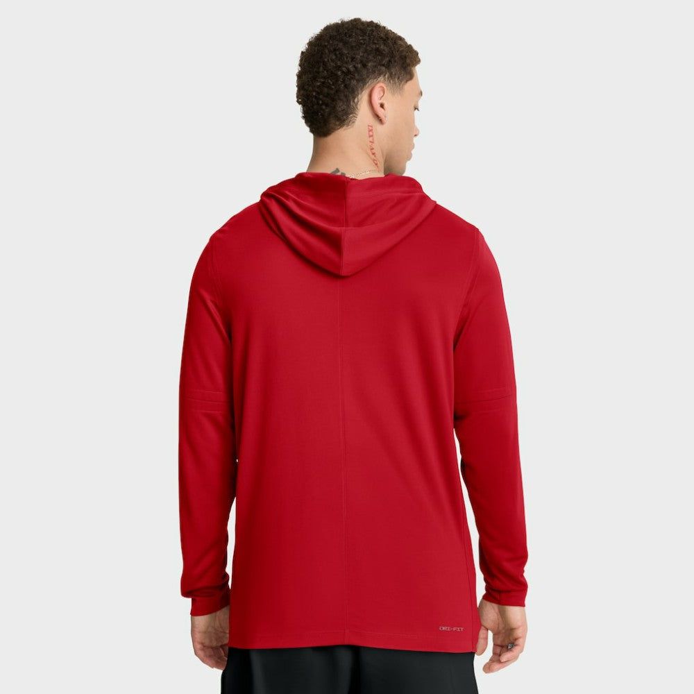 Washington Nationals Authentic Collection Dri-FIT Long Sleeve Hooded T-Shirt Red