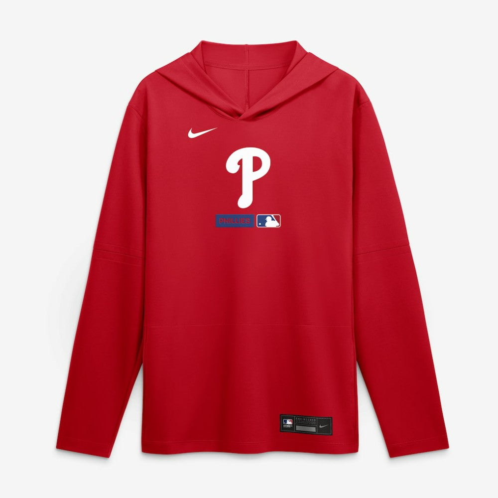 Philadelphia Phillies Authentic Collection Dri-FIT Long Sleeve Hooded T-Shirt Red