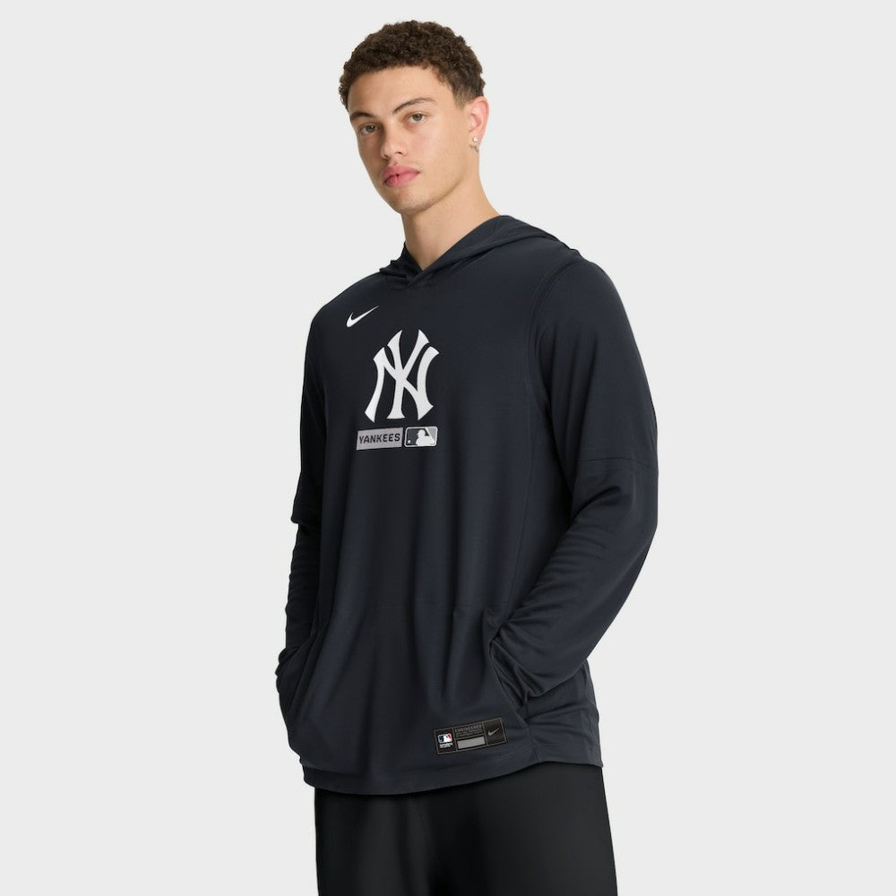 New York Yankees Authentic Collection Dri-FIT Long Sleeve Hooded T-Shirt Navy