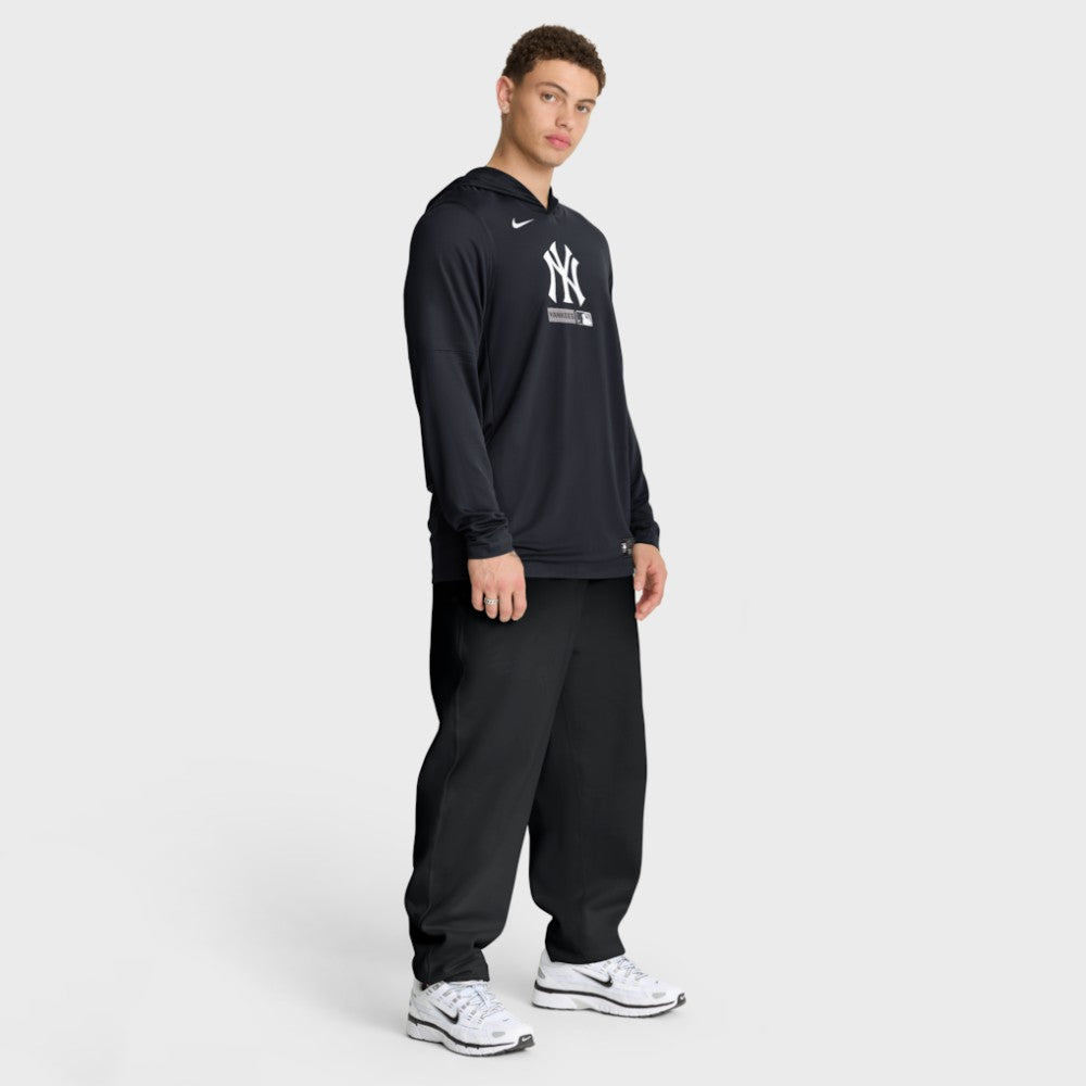 New York Yankees Authentic Collection Dri-FIT Long Sleeve Hooded T-Shirt Navy