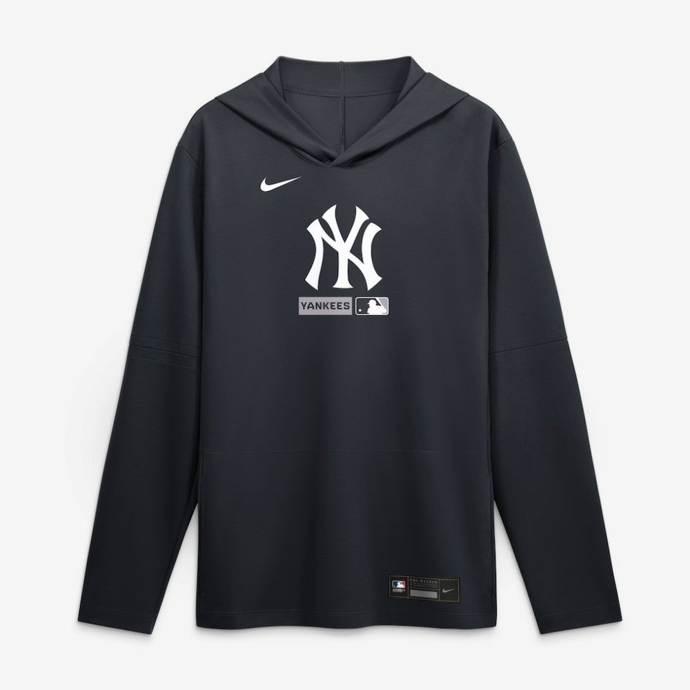 New York Yankees Authentic Collection Dri-FIT Long Sleeve Hooded T-Shirt Navy
