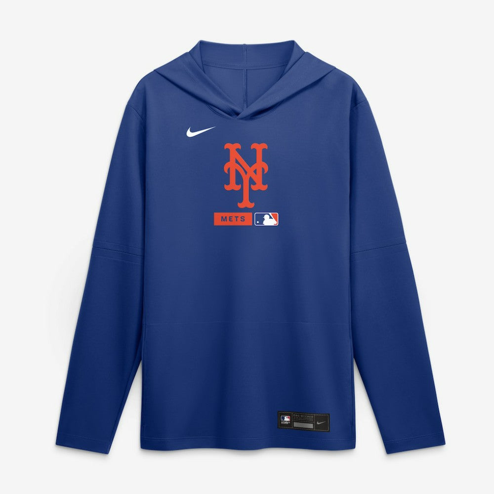 New York Mets Authentic Collection Dri-FIT Long Sleeve Hooded T-Shirt Royal