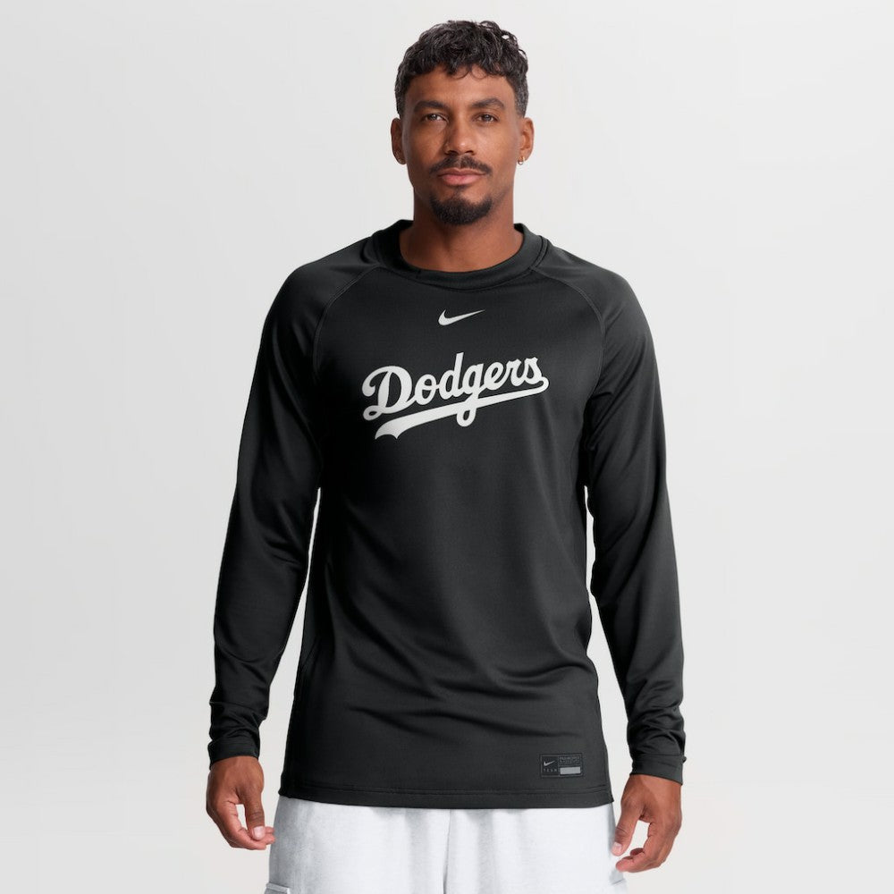 Los Angeles Dodgers Authentic Collection Game Time Raglan Long Sleeve T-Shirt Black