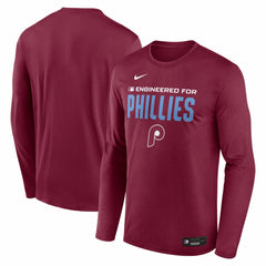 Philadelphia Phillies Authentic Collection Legend Dri-FIT Long Sleeve T-Shirt Burgundy