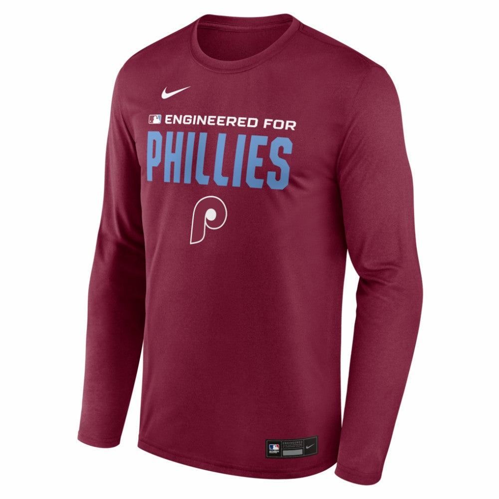 Philadelphia Phillies Authentic Collection Legend Dri-FIT Long Sleeve T-Shirt Burgundy