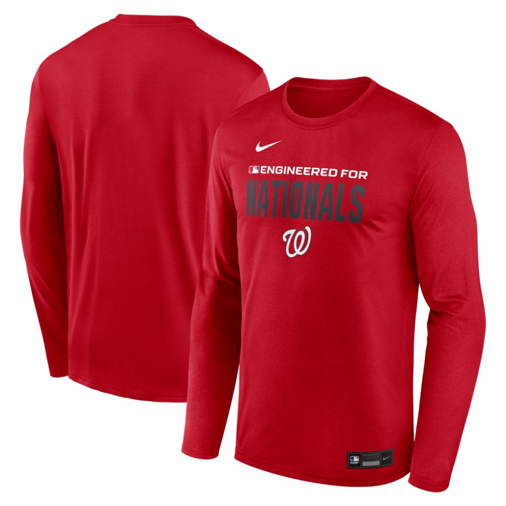 Washington Nationals Authentic Collection Legend Dri-FIT Long Sleeve T-Shirt Red