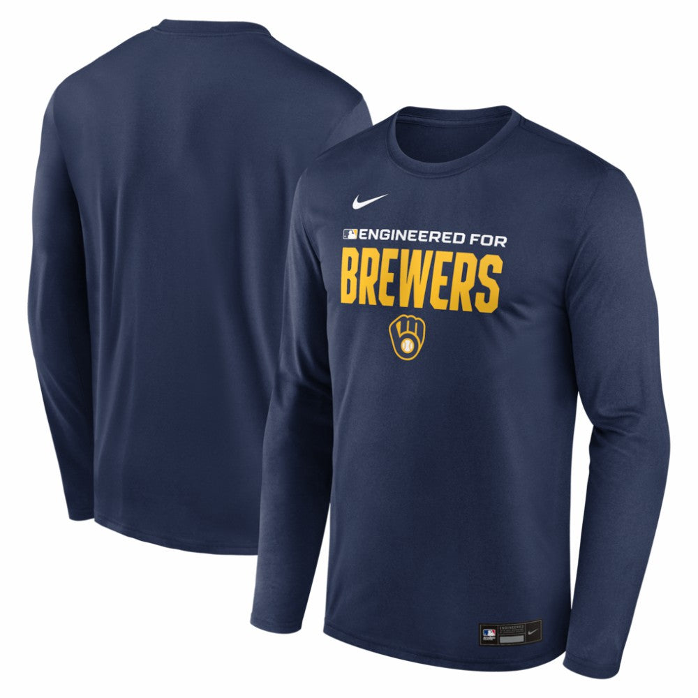 Milwaukee Brewers Authentic Collection Legend Dri-FIT Long Sleeve T-Shirt Navy