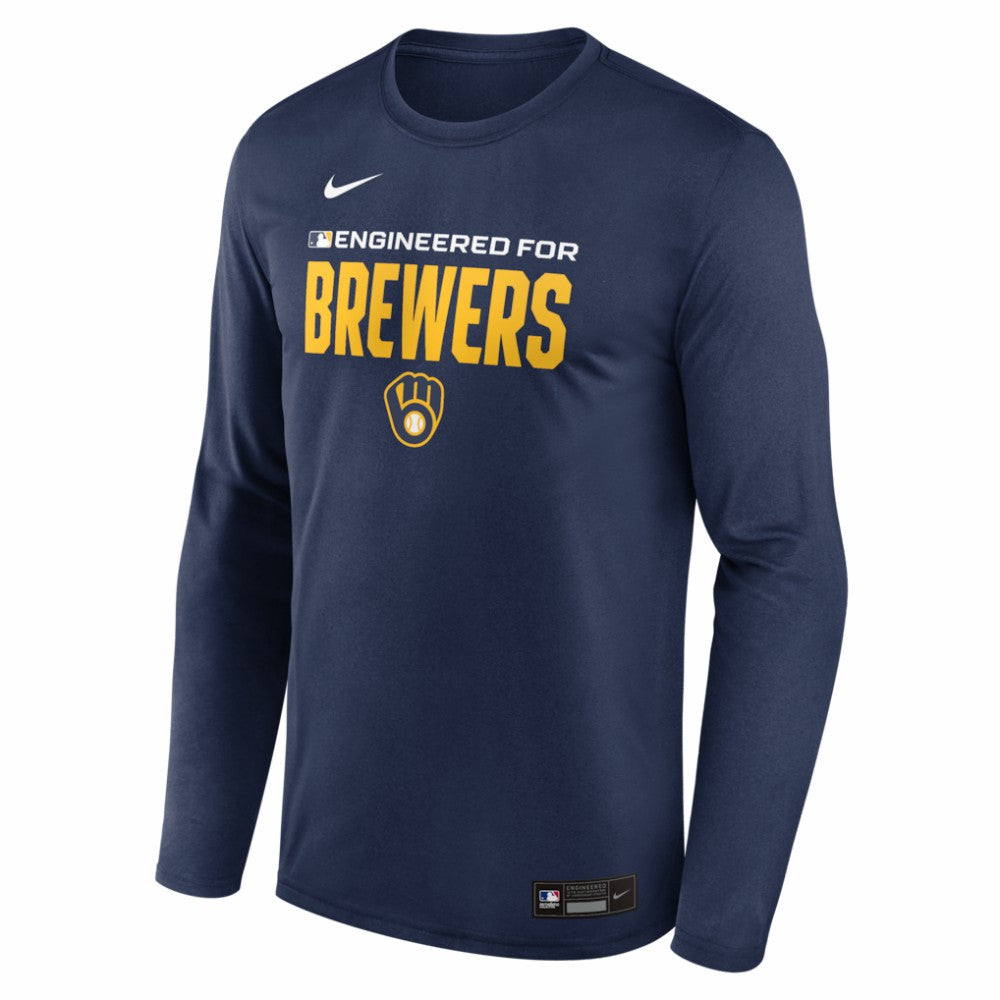 Milwaukee Brewers Authentic Collection Legend Dri-FIT Long Sleeve T-Shirt Navy