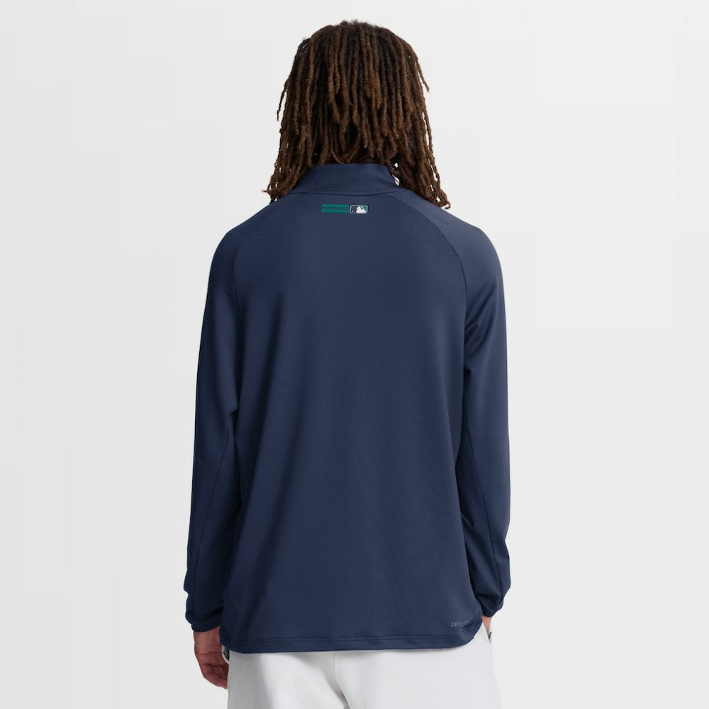 Seattle Mariners Authentic Collection Dri-FIT Raglan Half-Zip Pullover Navy
