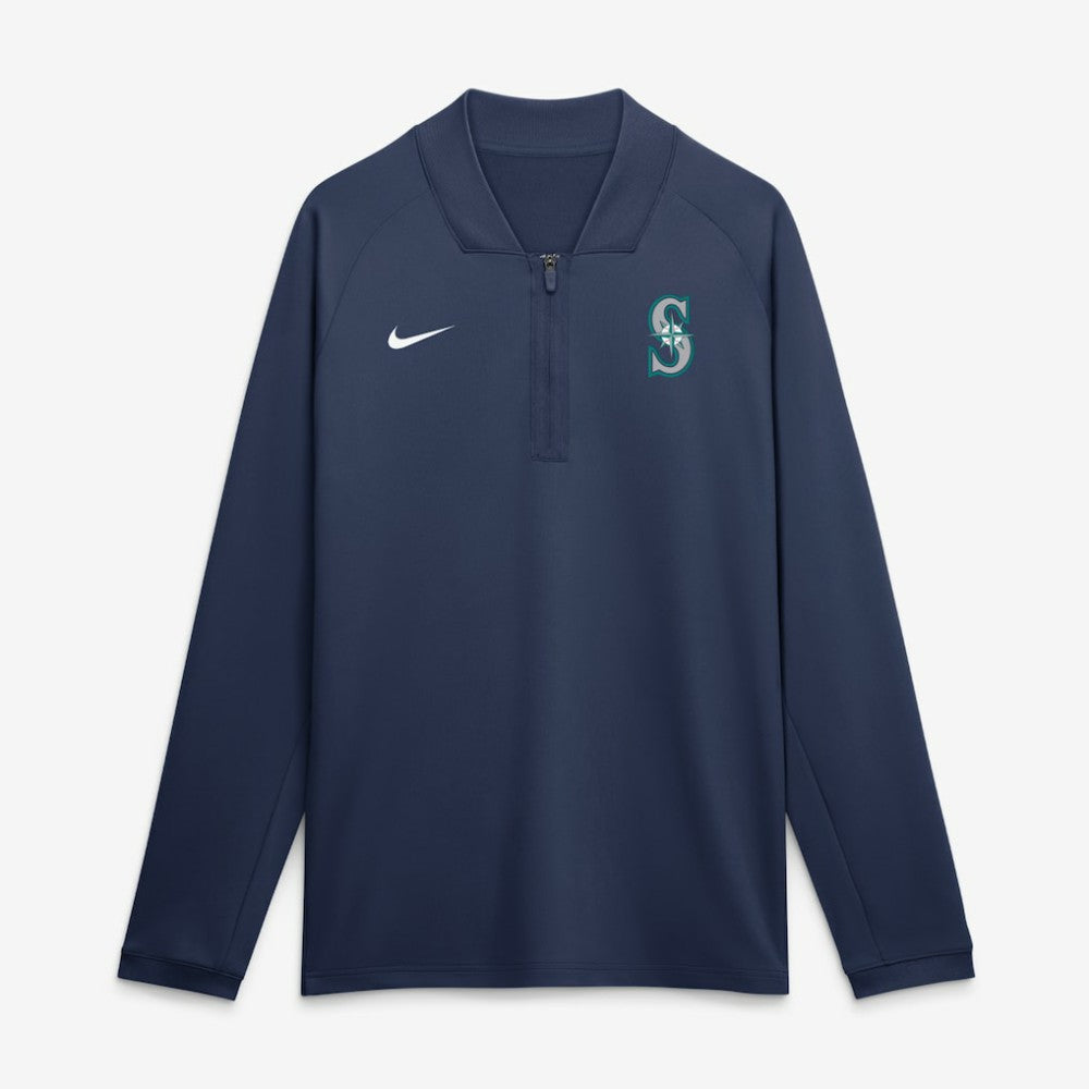 Seattle Mariners Authentic Collection Dri-FIT Raglan Half-Zip Pullover Navy