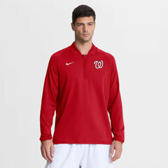 Washington Nationals Authentic Collection Dri-FIT Raglan Half-Zip Pullover Red