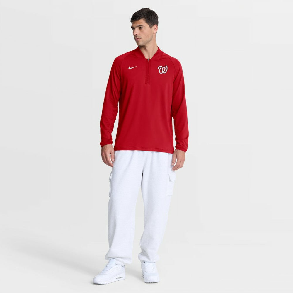 Washington Nationals Authentic Collection Dri-FIT Raglan Half-Zip Pullover Red
