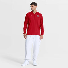 Washington Nationals Authentic Collection Dri-FIT Raglan Half-Zip Pullover Red