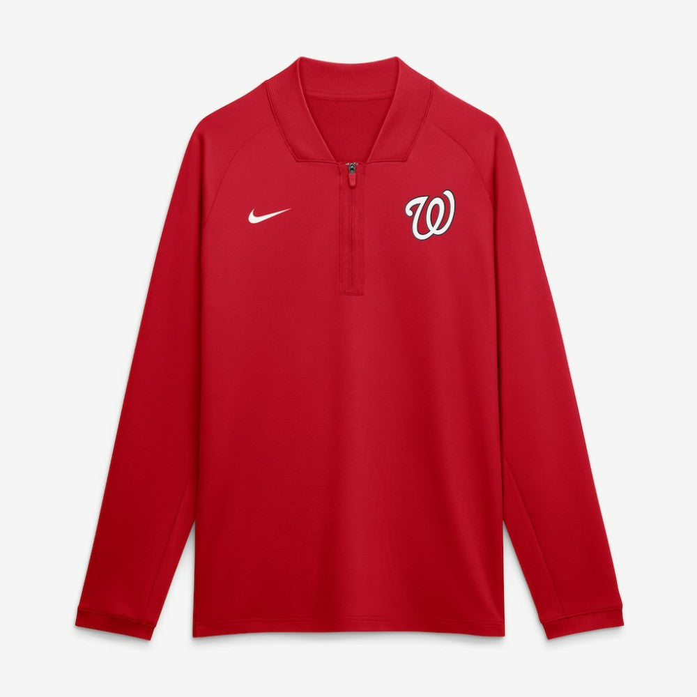 Washington Nationals Authentic Collection Dri-FIT Raglan Half-Zip Pullover Red