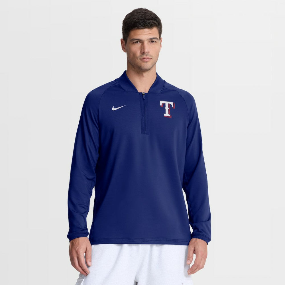 Texas Rangers Authentic Collection Dri-FIT Raglan Half-Zip Pullover Royal