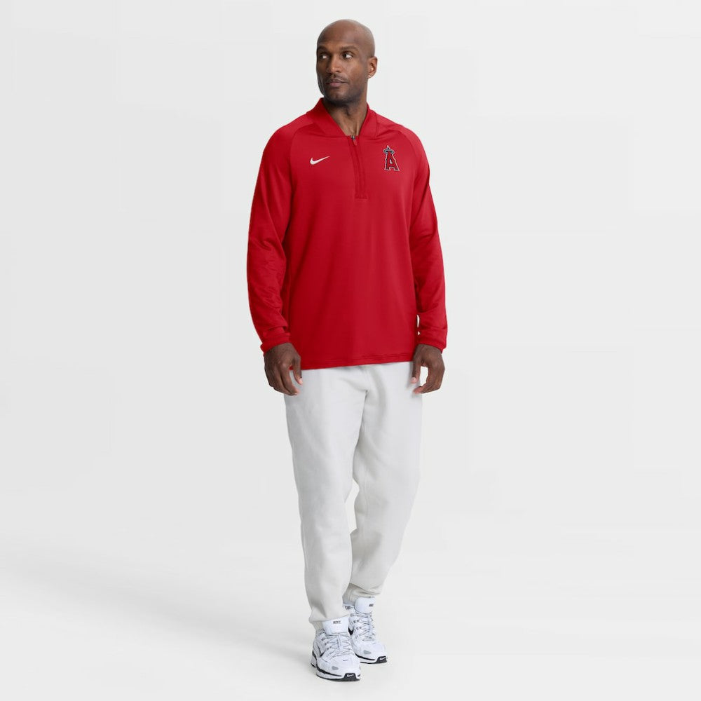 Los Angeles Angels Authentic Collection Dri-FIT Raglan Half-Zip Pullover Red