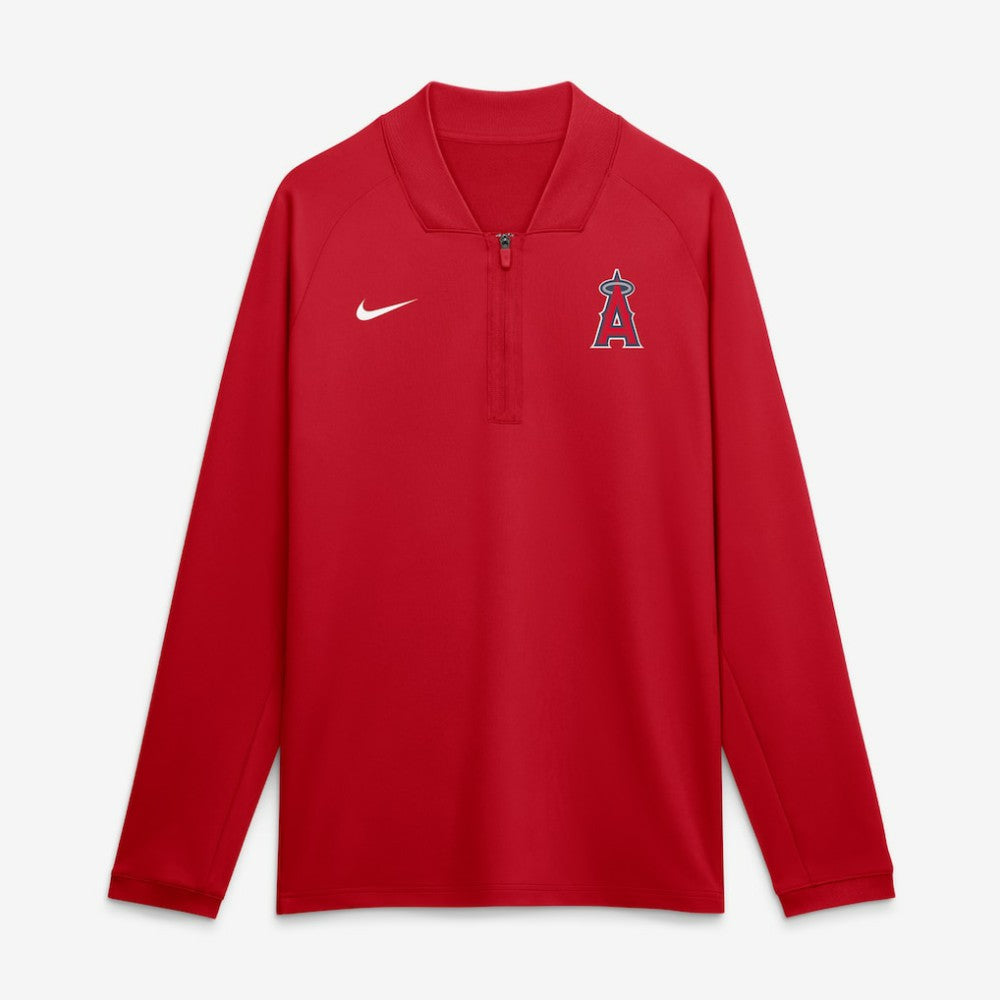 Los Angeles Angels Authentic Collection Dri-FIT Raglan Half-Zip Pullover Red