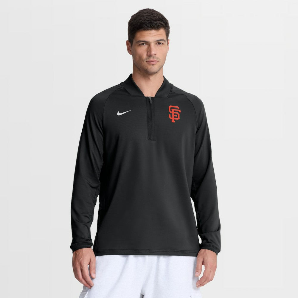 San Francisco Giants Authentic Collection Dri-FIT Raglan Half-Zip Pullover Black