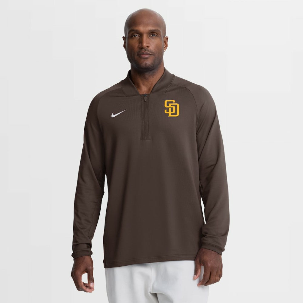 San Diego Padres Authentic Collection Dri-FIT Raglan Half-Zip Pullover Brown
