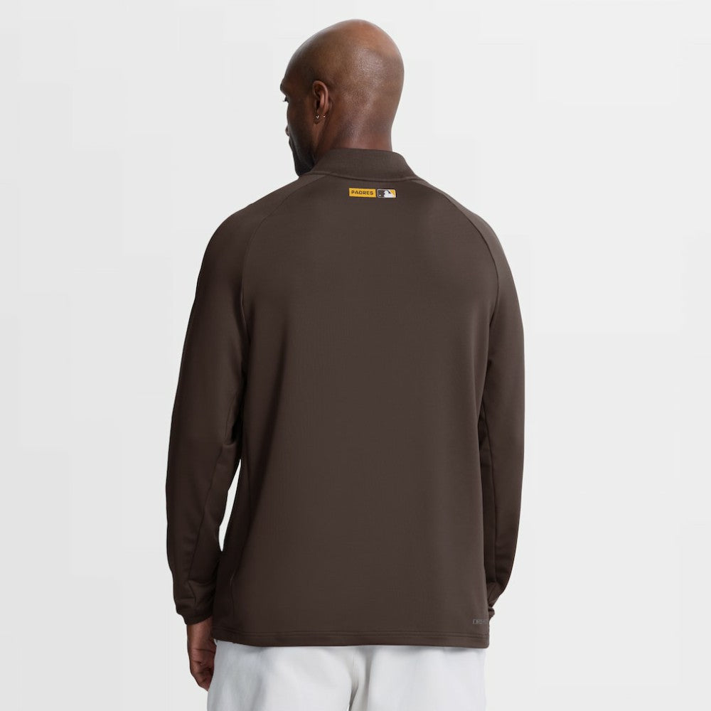 San Diego Padres Authentic Collection Dri-FIT Raglan Half-Zip Pullover Brown