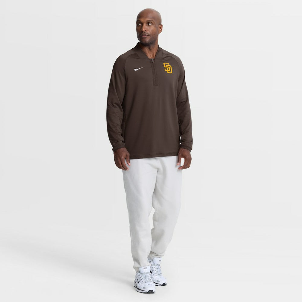 San Diego Padres Authentic Collection Dri-FIT Raglan Half-Zip Pullover Brown