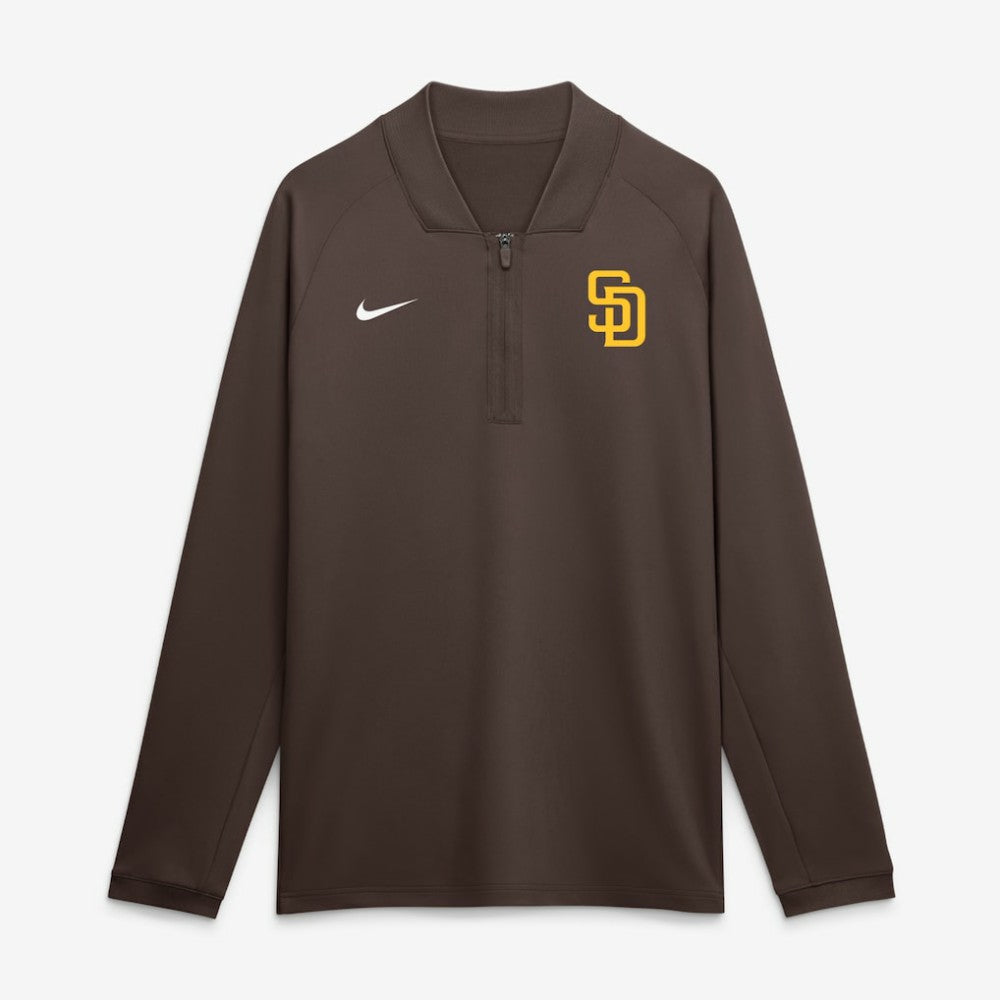 San Diego Padres Authentic Collection Dri-FIT Raglan Half-Zip Pullover Brown
