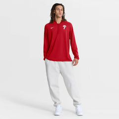 Philadelphia Phillies Authentic Collection Dri-FIT Raglan Half-Zip Pullover Red