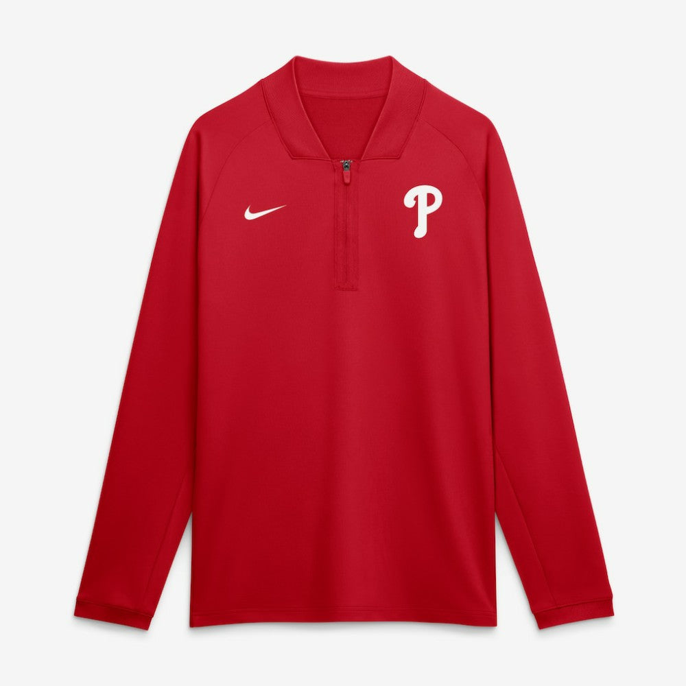 Philadelphia Phillies Authentic Collection Dri-FIT Raglan Half-Zip Pullover Red