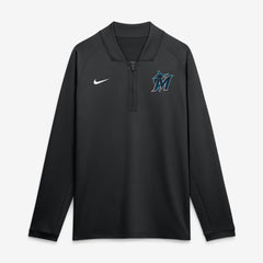 Miami Marlins Authentic Collection Dri-FIT Raglan Half-Zip Pullover Black