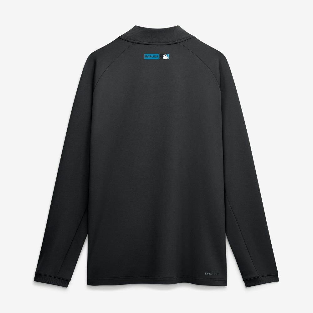 Miami Marlins Authentic Collection Dri-FIT Raglan Half-Zip Pullover Black