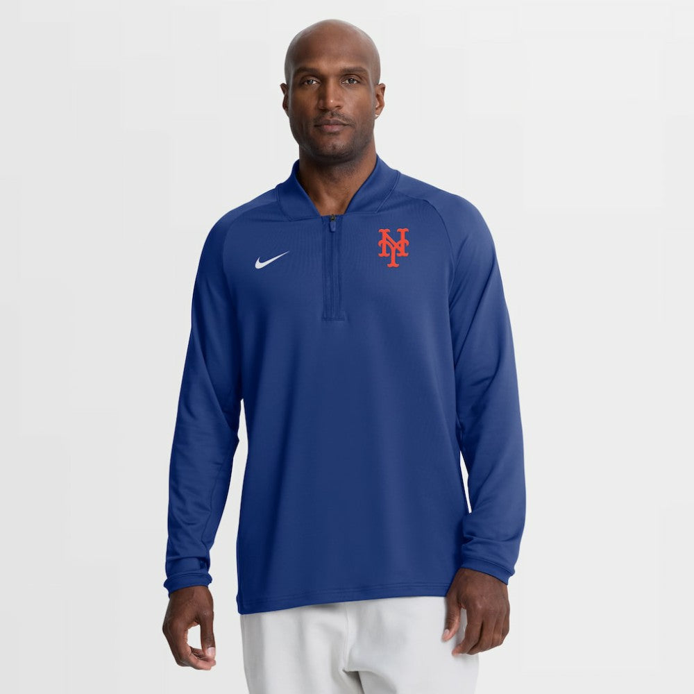New York Mets Authentic Collection Dri-FIT Raglan Half-Zip Pullover Royal