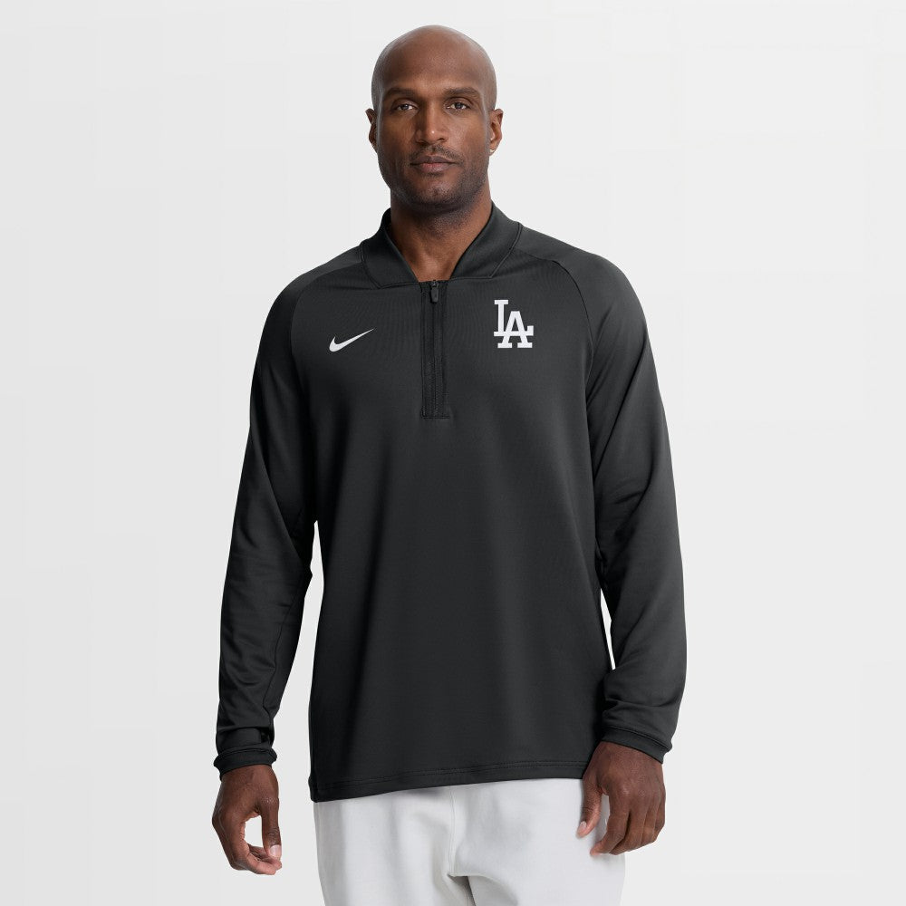 Los Angeles Dodgers Authentic Collection Dri-FIT Raglan Half-Zip Pullover Black