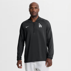Los Angeles Dodgers Authentic Collection Dri-FIT Raglan Half-Zip Pullover Black