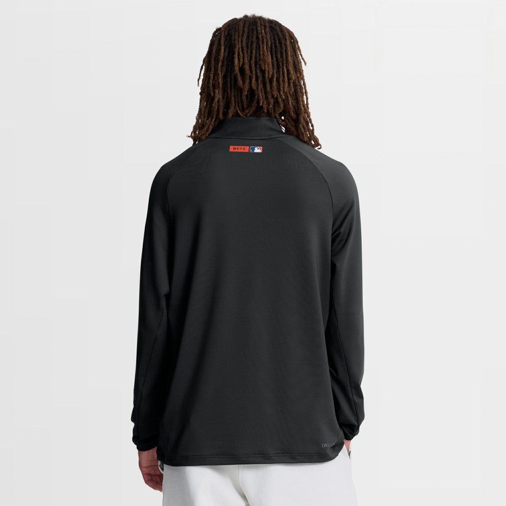 New York Mets Authentic Collection Dri-FIT Raglan Half-Zip Pullover Black