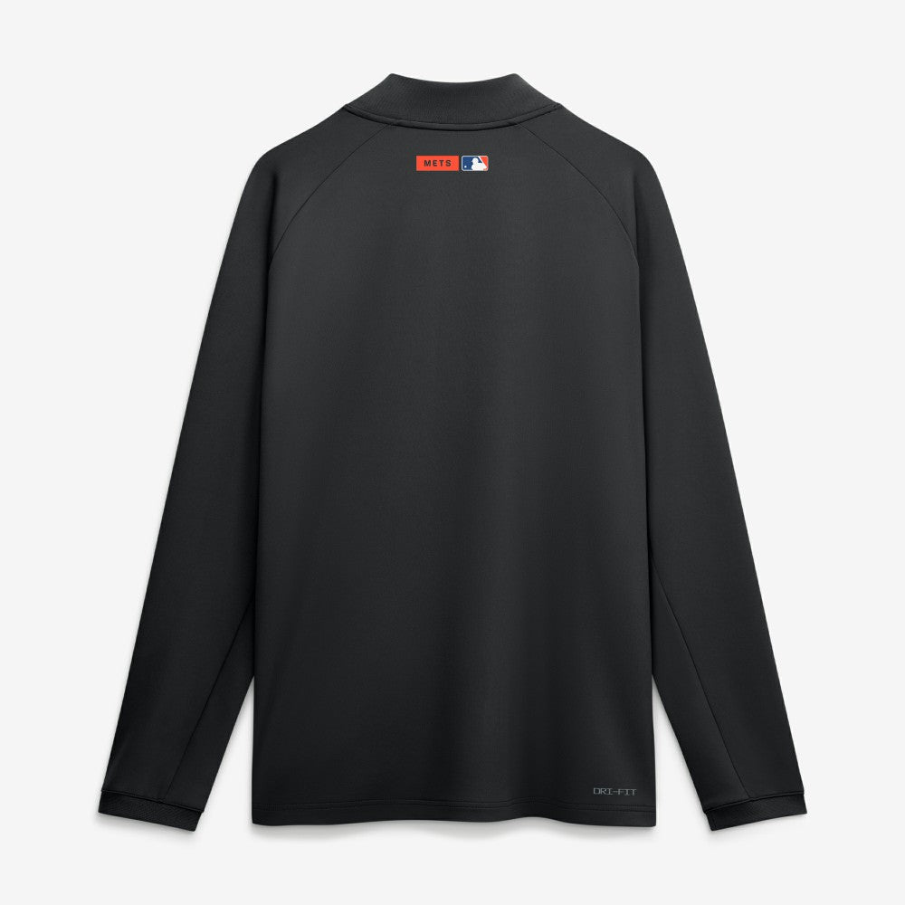 New York Mets Authentic Collection Dri-FIT Raglan Half-Zip Pullover Black