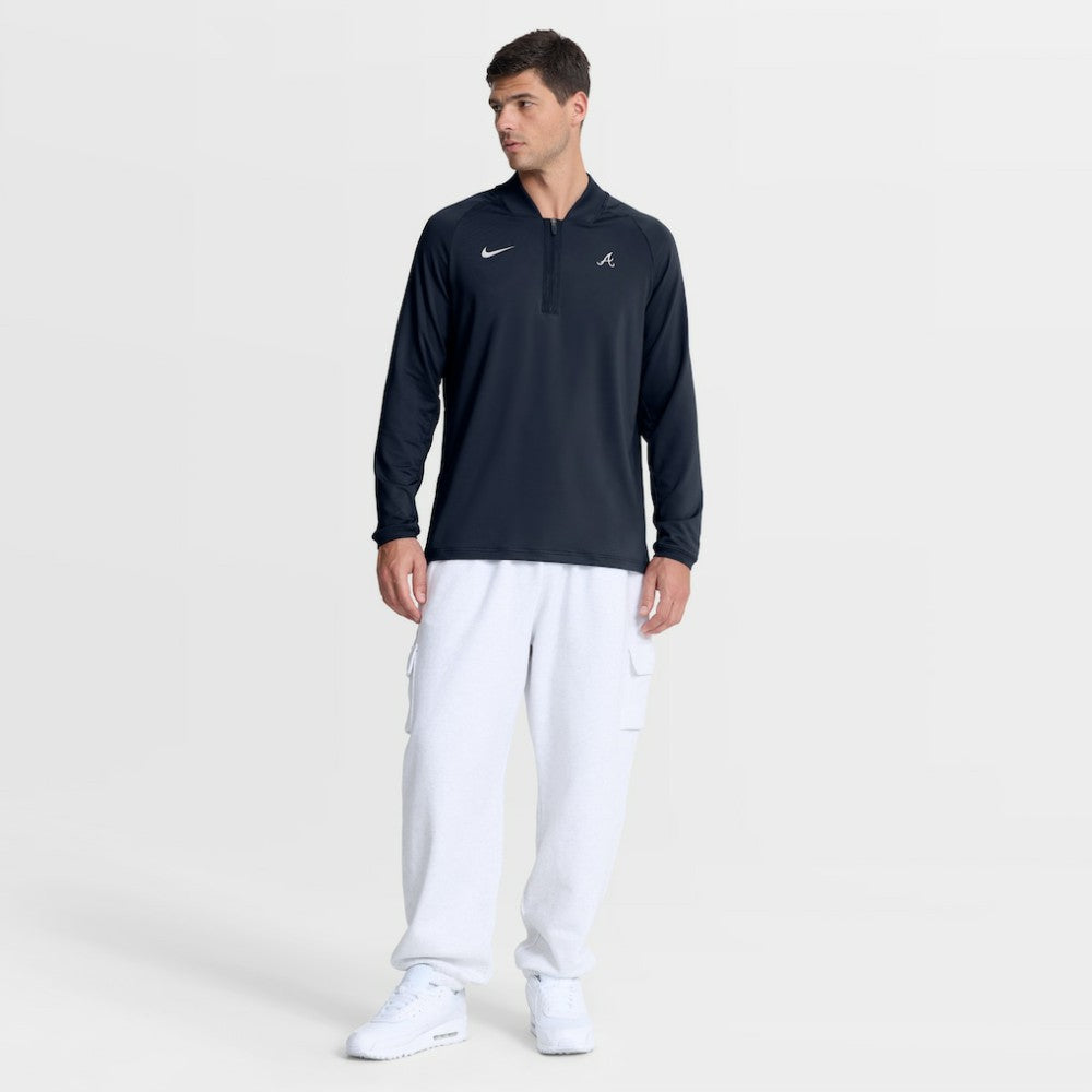 Atlanta Braves Authentic Collection Dri-FIT Raglan Half-Zip Pullover Navy