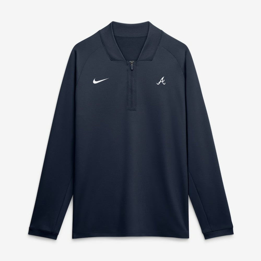 Atlanta Braves Authentic Collection Dri-FIT Raglan Half-Zip Pullover Navy