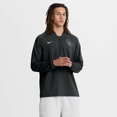 Colorado Rockies Authentic Collection Dri-FIT Raglan Half-Zip Pullover Black