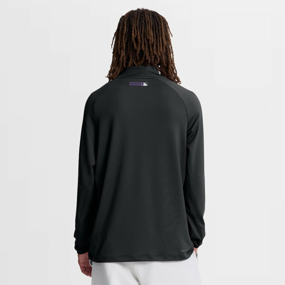 Colorado Rockies Authentic Collection Dri-FIT Raglan Half-Zip Pullover Black