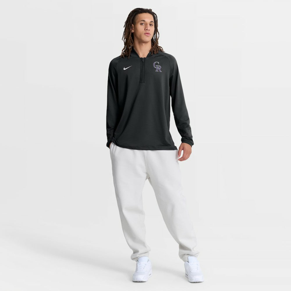 Colorado Rockies Authentic Collection Dri-FIT Raglan Half-Zip Pullover Black