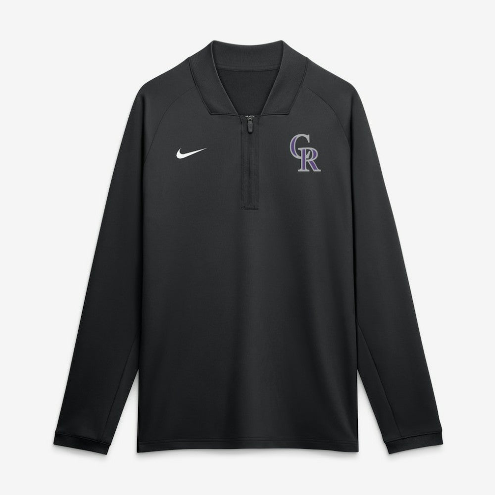 Colorado Rockies Authentic Collection Dri-FIT Raglan Half-Zip Pullover Black