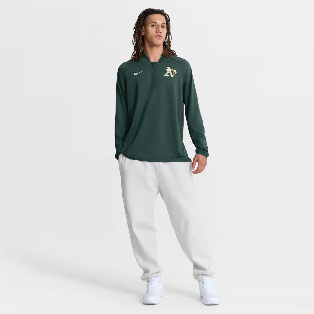 Athletics Authentic Collection Dri-FIT Raglan Half-Zip Pullover Green