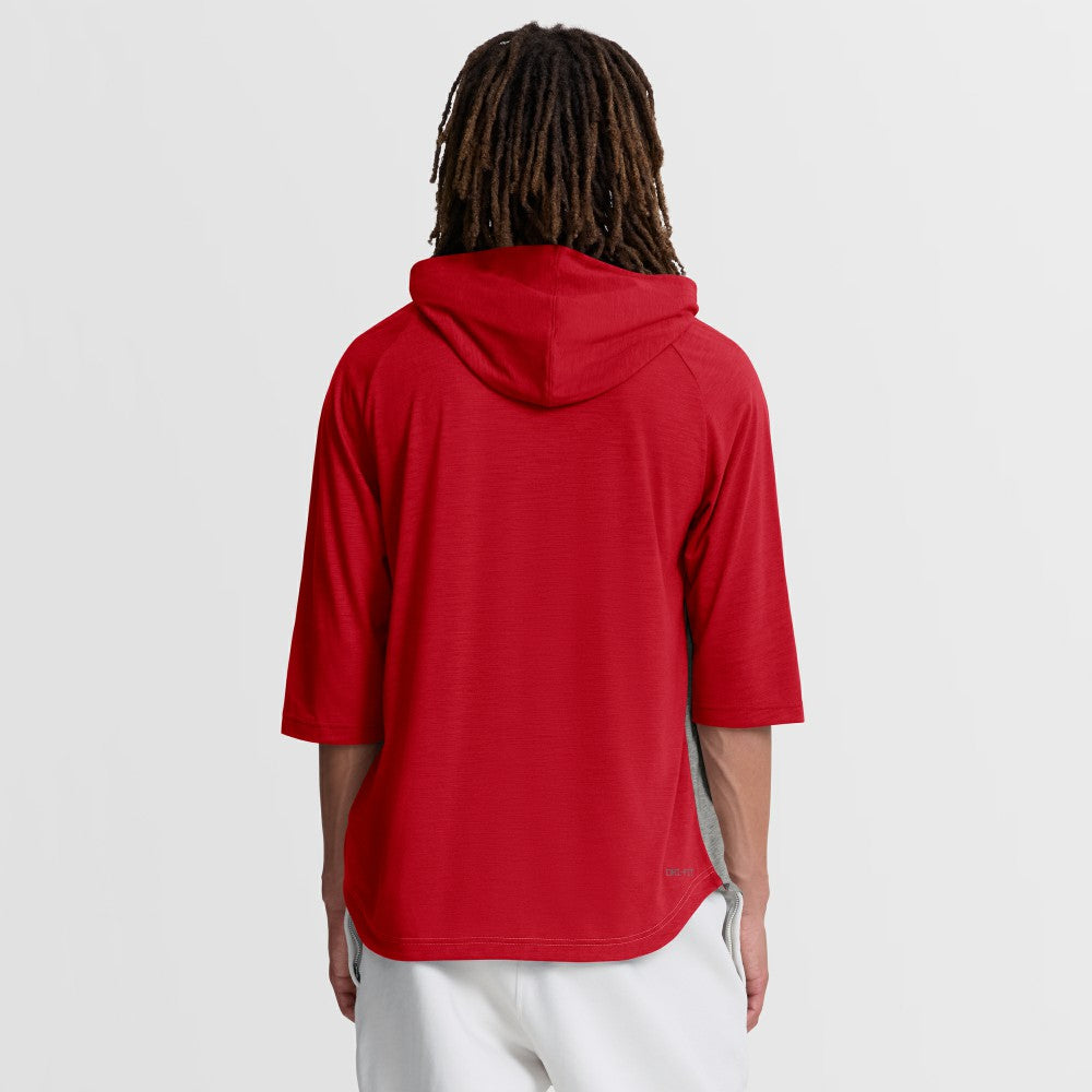 Los Angeles Angels Authentic Collection Flux Dri-FIT Raglan 3/4-Sleeve Hooded T-Shirt Gray