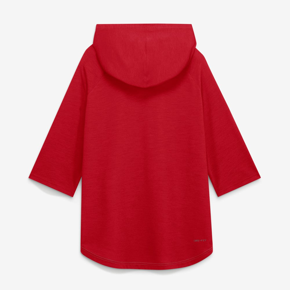 Cincinnati Reds Authentic Collection Flux Dri-FIT Raglan 3/4-Sleeve Hooded T-Shirt Gray
