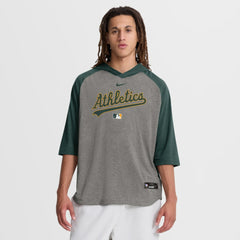 Athletics Authentic Collection Flux Dri-FIT Raglan 3/4-Sleeve Hooded T-Shirt Gray