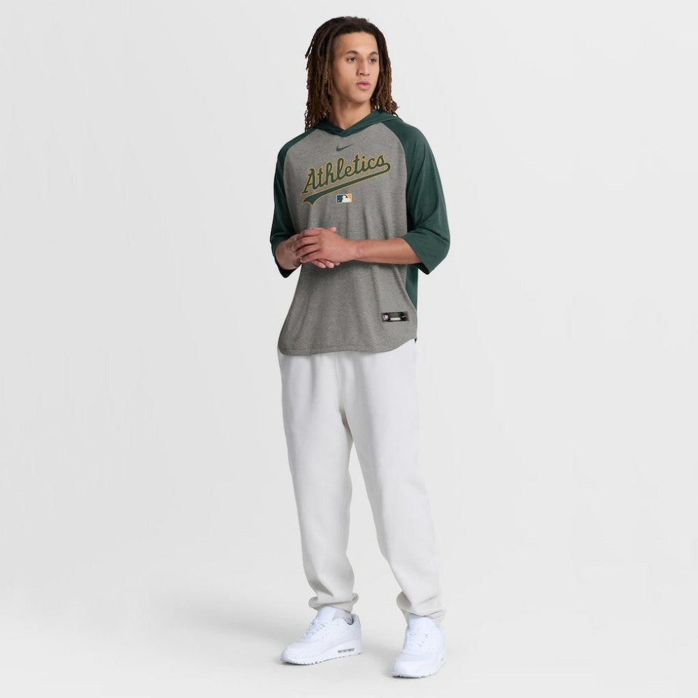 Athletics Authentic Collection Flux Dri-FIT Raglan 3/4-Sleeve Hooded T-Shirt Gray