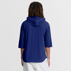 Texas Rangers Authentic Collection Flux Dri-FIT Raglan 3/4-Sleeve Hooded T-Shirt Gray