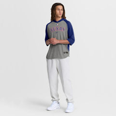 Texas Rangers Authentic Collection Flux Dri-FIT Raglan 3/4-Sleeve Hooded T-Shirt Gray